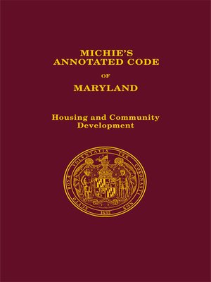 cover image of Michie's Annotated Code of Maryland